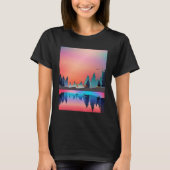 Landschaftlicher Wintersee mit Hirsch T-Shirt (Vorderseite)