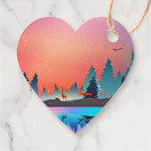 Landschaftlicher Wintersee mit Hirsch Vielen Dank Geschenkanhänger (Rückseite)