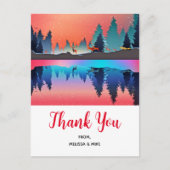 Landschaftlicher Wintersee mit Hirsch Vielen Dank Postkarte (Vorderseite)