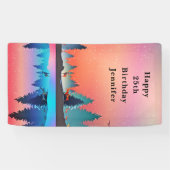 Landschaftlicher Wintersee mit Hirschfest Banner (Horizontal)