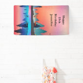 Landschaftlicher Wintersee mit Hirschfest Banner (InSitu)