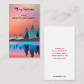 Landschaftlicher Wintersee mit Hirschfest Weihnach Visitenkarte (Vorne/Hinten)