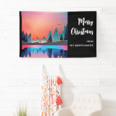 Landschaftlicher Wintersee mit Hirschwein Banner (Insitu)