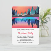 Landschaftlicher Wintersee mit Hirschwein Einladung (Stehend Vorderseite)