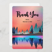 Landschaftlicher Wintersee mit Rehweihnachtsfest D Dankeskarte (Vorne/Hinten)