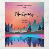 Landschaftlicher Wintersee mit Wilhelm Wein Weinetikett (Einzelnes Label)