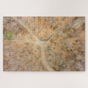 Landschaftlicher zenithaler Blick auf ein Wald Jig Puzzle