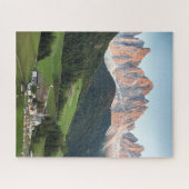 Landschaftliches Alpendorf Dolomiten Berge Puzzle (Horizontal)