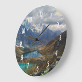 Landschaftliches Alpengebirge Foto Große Wanduhr (Winkel)