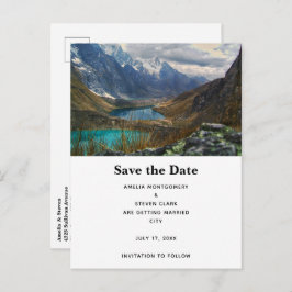 Landschaftliches Alpengebirge Foto Hochzeit Ankündigungspostkarte