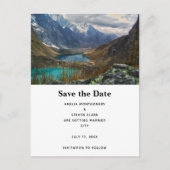 Landschaftliches Alpengebirge Foto Hochzeit Ankündigungspostkarte (Vorderseite)