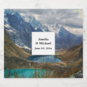 Landschaftliches Alpengebirge Foto Hochzeit Bierflaschenetikett (Einzelnes Label)