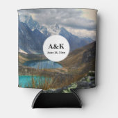 Landschaftliches Alpengebirge Foto Hochzeit Dosenkühler (Vorderseite)