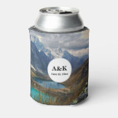 Landschaftliches Alpengebirge Foto Hochzeit Dosenkühler (Kanne Rückseite)