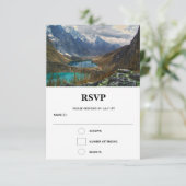 Landschaftliches Alpengebirge Foto Hochzeit RSVP Karte (Stehend Vorderseite)