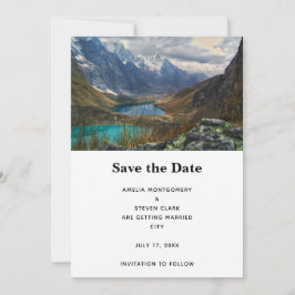 Landschaftliches Alpengebirge Foto Hochzeit Save The Date