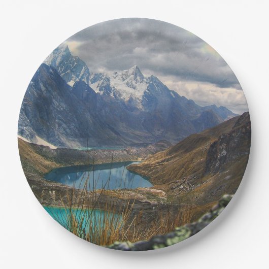 Landschaftliches Alpengebirge Foto Pappteller (Vorderseite)