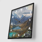 Landschaftliches Alpengebirge Foto Quadratische Wanduhr (Winkel)