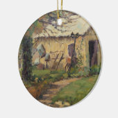 Landschaftliches altes Tool hinter Augusta Missour Keramik Ornament (Links)