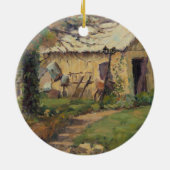 Landschaftliches altes Tool hinter Augusta Missour Keramik Ornament (Hinten)