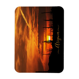 Landschaftliches Arizona Saguaros bei Sonnenunterg Magnet