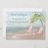 Landschaftliches Beach View Palm Tree Retirement P Einladung (Rückseite)
