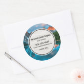 Landschaftliches Berg- und Seenfoto-Geschäft Runder Aufkleber (Umschlag)