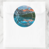 Landschaftliches Berg- und Seenfoto-Geschäft Runder Aufkleber (Tasche)