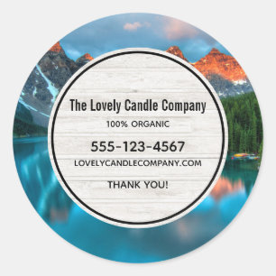 Landschaftliches Berg- und Seenfoto-Geschäft Runder Aufkleber