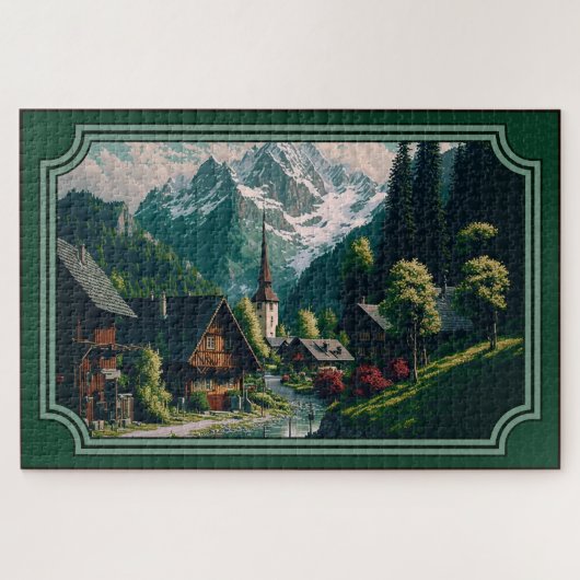 Landschaftliches Bergdorf Jigsaw Puzzle (Horizontal)