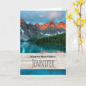 Landschaftliches Berglandschaftsbild Geburtstag Karte (Gelbe Blume)