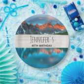 Landschaftliches Berglandschaftsbild Geburtstag Pappteller (Party)