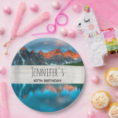 Landschaftliches Berglandschaftsbild Geburtstag Pappteller (Party)