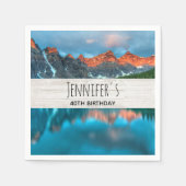 Landschaftliches Berglandschaftsbild Geburtstag Serviette (Vorderseite)