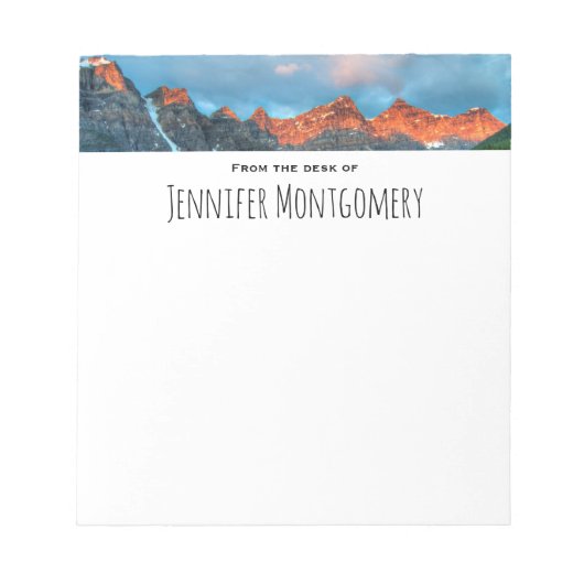 Landschaftliches Berglandschaftsbild Notizblock (Vorderseite)