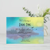 Landschaftliches Bergsee Landschaftliches Party Einladung (Stehend Vorderseite)