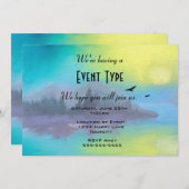 Landschaftliches Bergsee Landschaftliches Party Einladung (Vorne/Hinten)