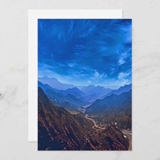 Landschaftliches Bergtal Feiertagskarte (Vorne/Hinten)