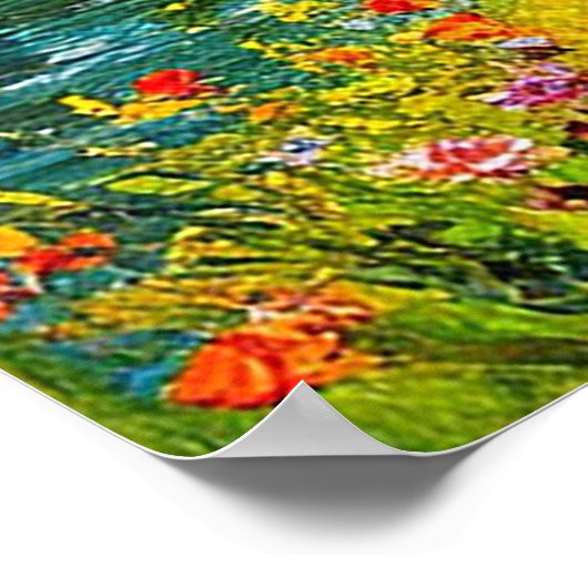 Landschaftliches Bergtal mit Stream Poster (Ecke)