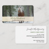 Landschaftliches Braunes Pferd in einem Winterwald Visitenkarte (Vorne/Hinten)