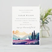 Landschaftliches Brautparty der Berggebiete Einladung (Stehend Vorderseite)