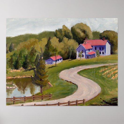 Landschaftliches Chandler Hill Weinkellerei Ölgemä Poster (Vorne)