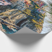 Landschaftliches Dorf, Cinque Terre, Ligurien, Ita Geschenkpapier (Ecke)