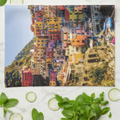 Landschaftliches Dorf, Cinque Terre, Ligurien, Ita Geschirrtuch (Gefaltet)
