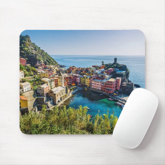 Landschaftliches Dorf, Cinque Terre, Ligurien, Ita Mousepad (Mit Mouse)