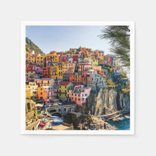 Landschaftliches Dorf, Cinque Terre, Ligurien, Ita Serviette