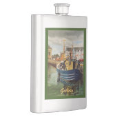 Landschaftliches Fischerboot von Galway City Irlan Flachmann (Rechts)