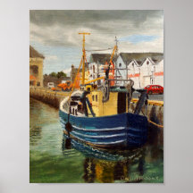 Landschaftliches Fischerboot von Galway City Irlan
