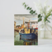 Landschaftliches Fischerboot von Galway City Irlan Postkarte (Stehend Vorderseite)