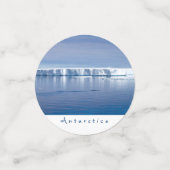 Landschaftliches Foto der Antarktis mit weißem Tex Konfetti (Klein Vorderseite)